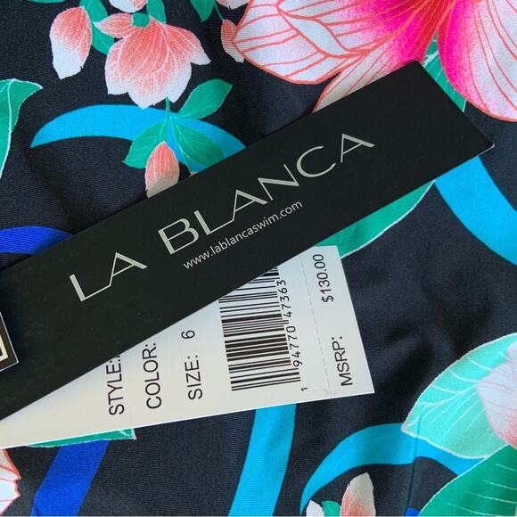 La Blanca Nightfall One Shoulder One Piece Swimsuit Size Small NWT Retail $130 - Picture 6 of 11